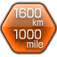 1600 km / 1000 miles driven