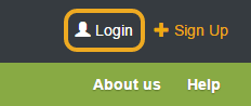 Login button in header